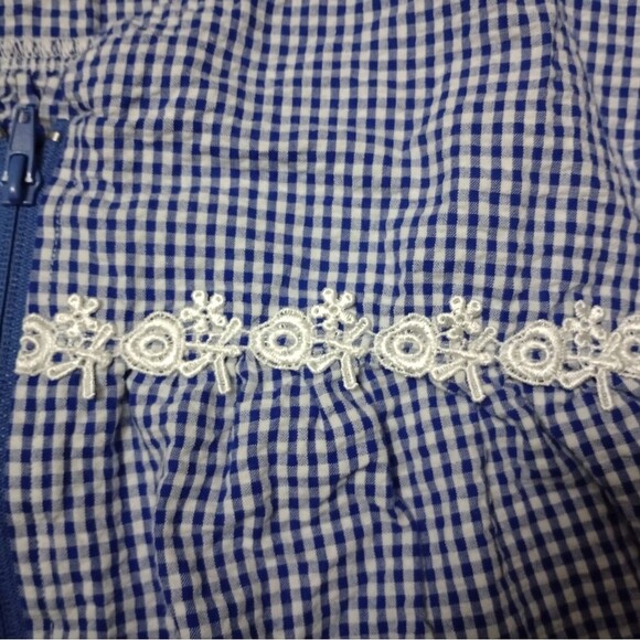 Adonna Blue Gingham House Coat Zip Up Robe House Dress Moomoo Size Large - Picture 4 of 9